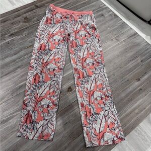Cariloha Bamboo Coral Leaf Print Pajama Pants